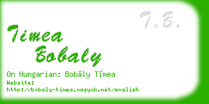 timea bobaly business card