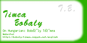 timea bobaly business card